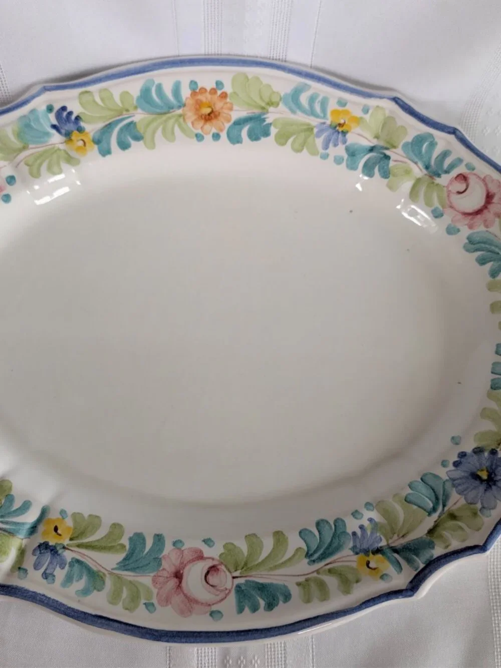 WILLIAMS SONOMA Mari Floral hand-painted Serving Platter Made in Italy